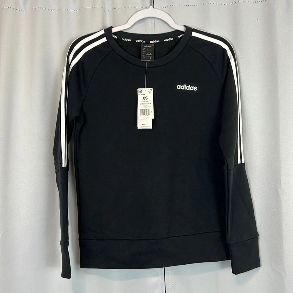 NEW Adidas Women’s Three Striped Crewneck‎ Sweatshirt Size XS
